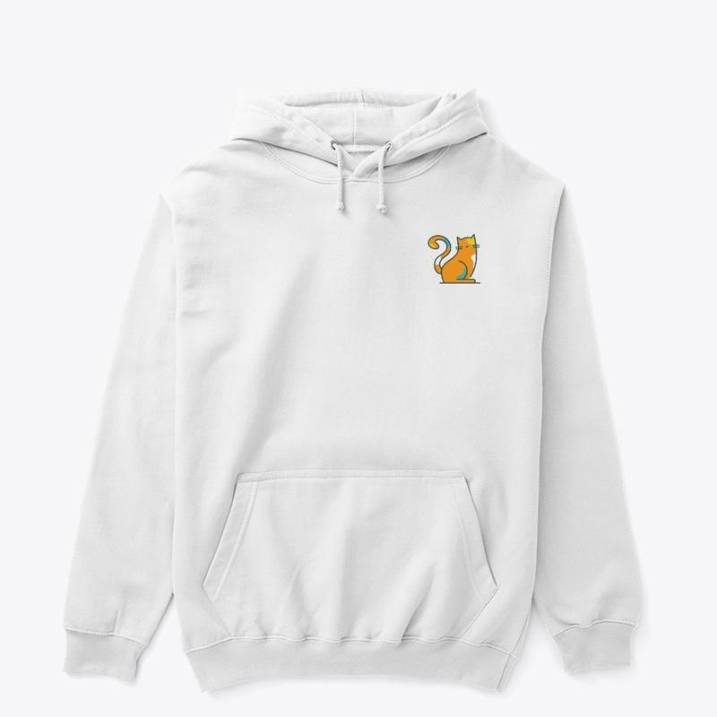 Orange and Blue Cat House White Hoodie