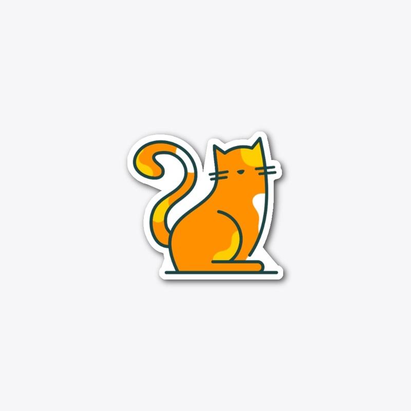 Orange Cat House Sticker