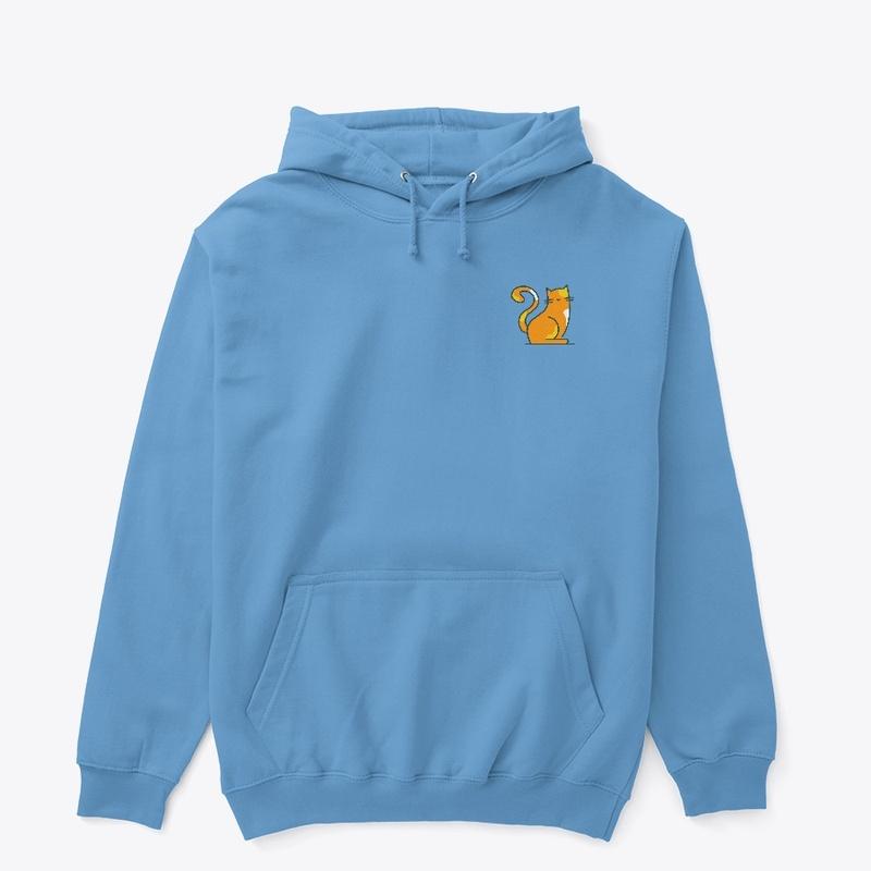 Orange Cat House Blue Hoodie