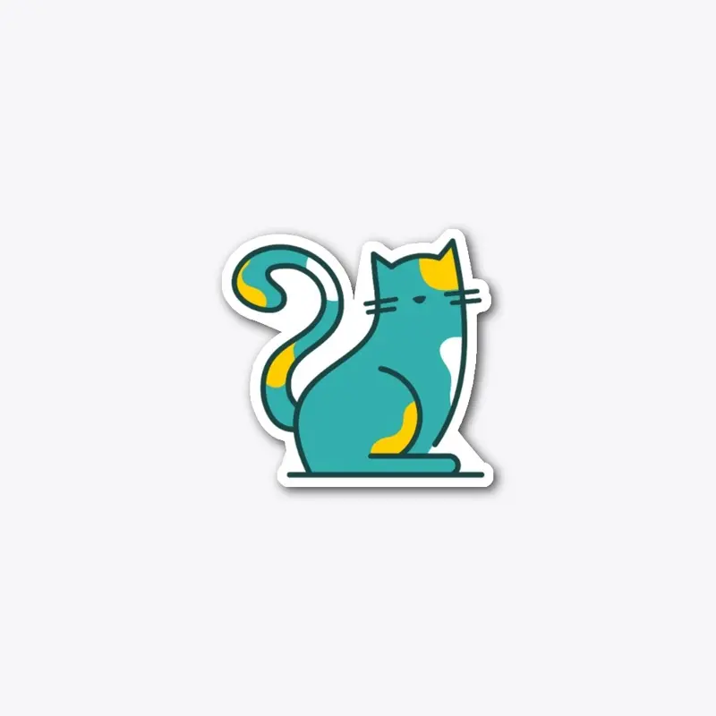 Blue Cat House Sticker